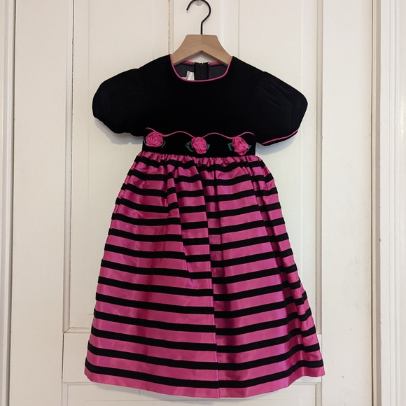 Bonnie Jean Other - Bonnie Jean NY black and pink formal dress with cute flowers size 5